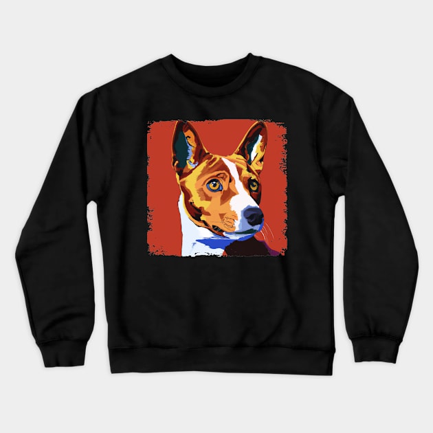 Basenji Pop Art - Dog Lover Gifts Crewneck Sweatshirt by PawPopArt